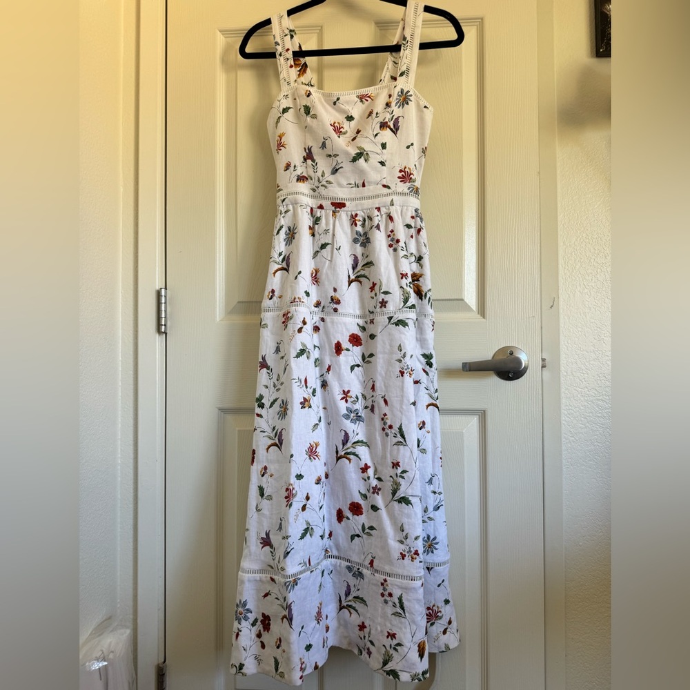 Reformation Linen Floral Midi Dress